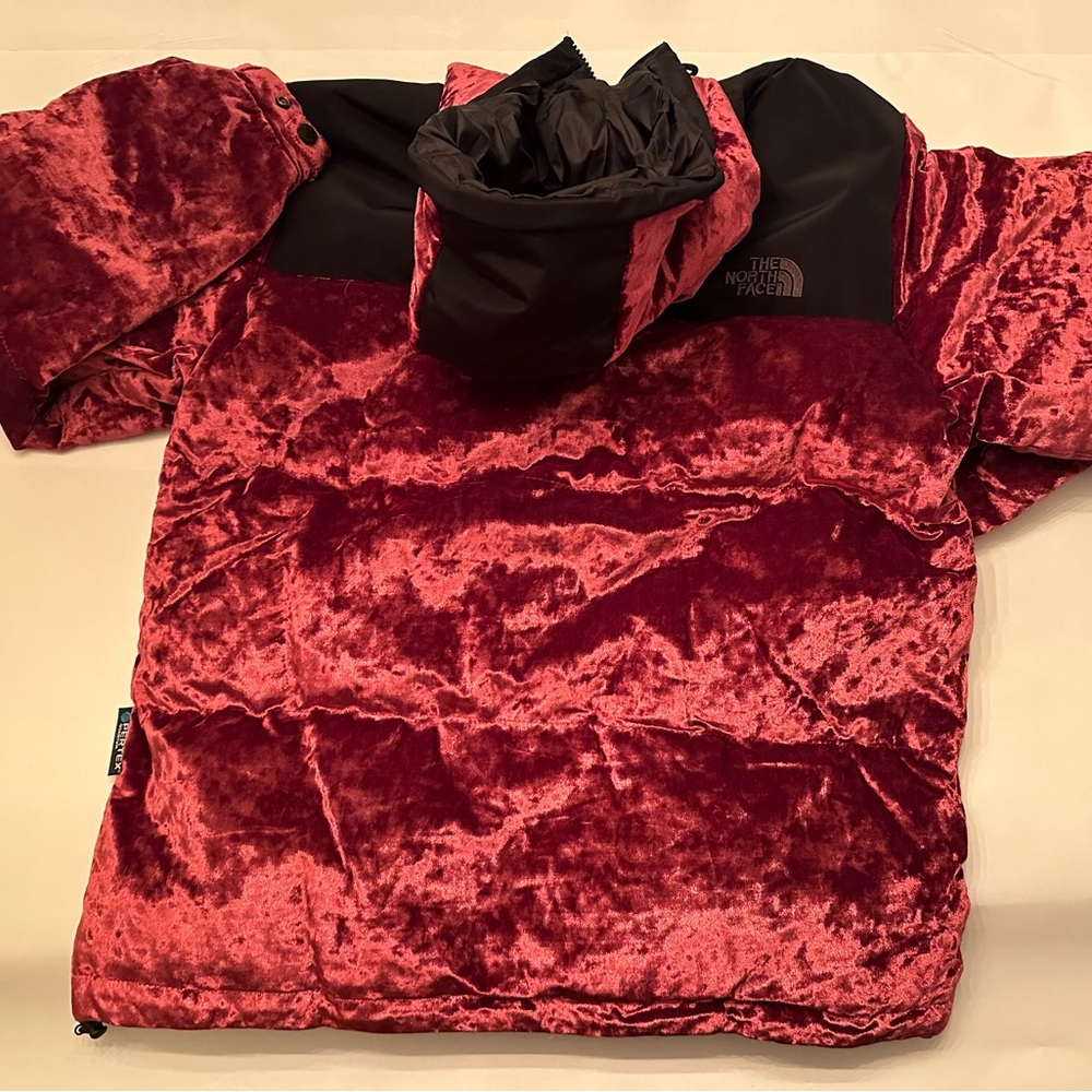 The North Face Nuptse Velvet Series Royal Pink Puffer Coat jacket NEW - Picture 3 of 8